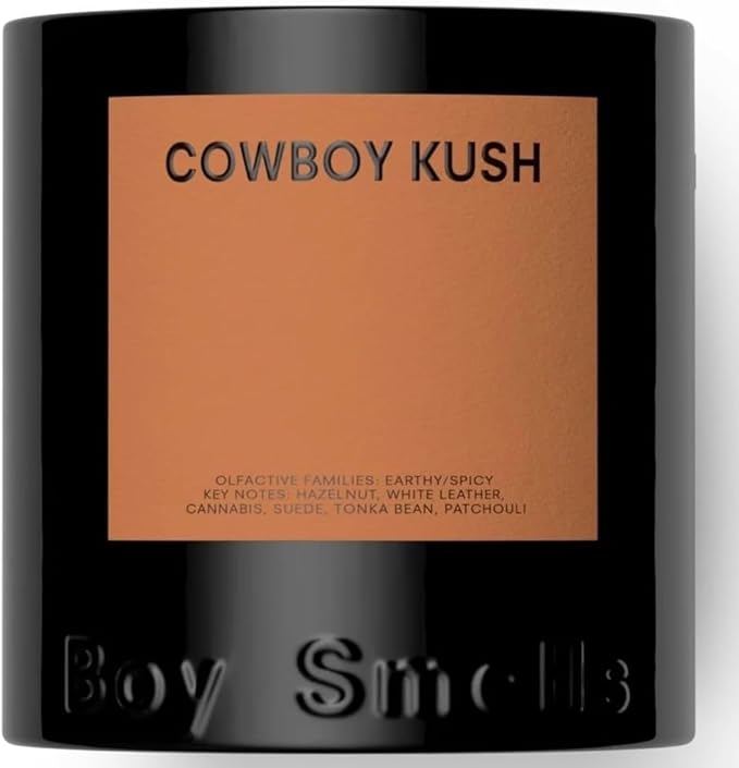 Boy Smells - Cowboy Kush Scented Candles for Men and Women - 8.5 oz - Soy, Coconut Wax Candle Blend - Aromatic Candles for Home with Suede, Saffron and Patchouli - 50-Hour Burn - Cotton Wick - Bloomnest