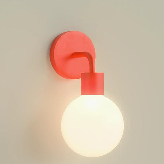Wireless Wall Sconce (Shark Tank) Rechargeable & Dimmable LED Light w/App Control & Damage-Free Install, Moveable Modern Ambient Lighting for Elegant Home & Bedroom Decor | Vermillion Red - Bloomnest