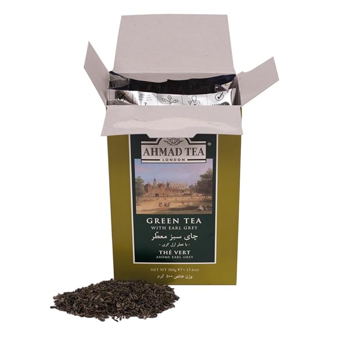 Ahmad Tea Green Tea, Earl Grey Loose Tea, 500 Gram - Bloomnest