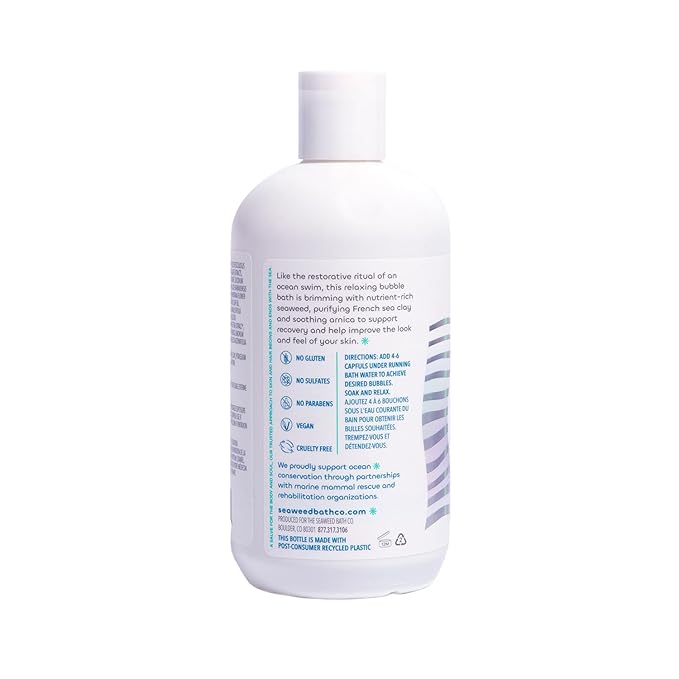 Seaweed Bath Co. Bubbling Muscle Soak, Tea Tree Lavender Scent, 12 Ounce, Sustainably Harvested Seaweed, French Sea Clay, Arnica - Bloomnest