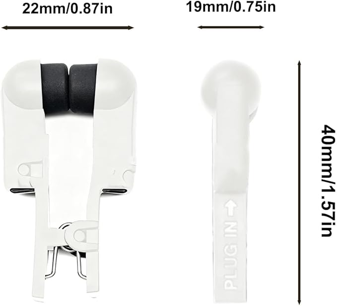 White Soft Gel Ear Clips for TENS Unit - Compatible with TENS 7000, Reusable 2mm Electrodes Bloomnest