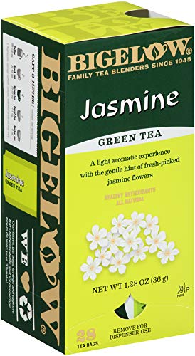 Bigelow Green Tea with Jasmine 28-Count Boxes (Pack of 6) Premium Bagged Jasmine Scented Green Tea Antioxidant-Rich All Natural Medium-Caffeine Tea in Individual Foil-Wrapped Bags - Bloomnest