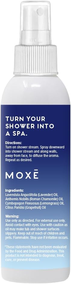 MOXĒ Dream Lavender & Chamomile Shower Steamer Spray, 100% Natural Certified Essential Oils, Bath Relaxation, Made in USA, 4 Ounces (2 Pack) - Bloomnest