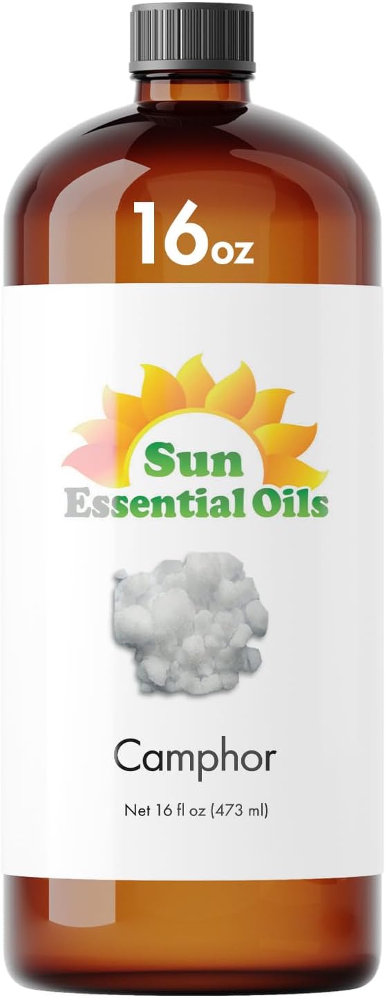 Sun Essential Oils – 16 oz Camphor Essential Oil with Dropper for Diffuser, Skin, Aromatherapy Massage, Humidifier, Crisp Scent for Candle, Lotion & Soap Making, Room Fragrance - Bloomnest