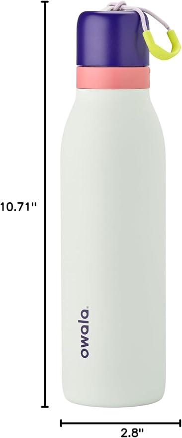 Owala FreeSip Twist Insulated Stainless Steel Water Bottle with Straw for Sports and Travel, BPA-Free, 18-oz, Purple/Mint (Minty Horizon) Owala