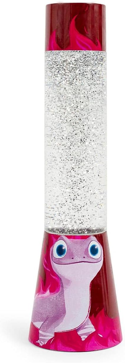 Disney Frozen 2 Bruni Salamander Glitter Motion Lamp | LED Light, Bedside Table Lamp for Desk | Home Decor Accessories And Room Essentials | Official Disney Princess Collectible | 12 Inches Tall - Bloomnest