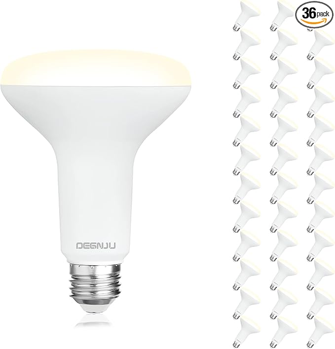 36 Pack BR30 LED Bulb, Dimmable Indoor Flood Lights 7W Equivalent 65W 3000K Warm White, CRI80, 650 LM, E26 Base, 15000 Lifetime Hours, Interior Energy Saving Recessed Light Bulb, Flicker-Free - Bloomnest