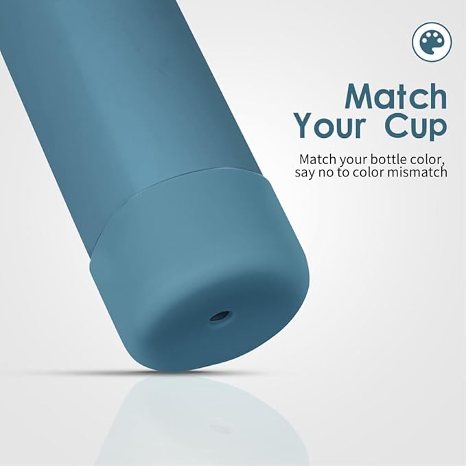 2PCS Silicone Water Bottle Boot, Compatible with Owala 24oz 32oz 40oz, Protective Anti-Scratch & Anti-Dent No Noise Sleeve Cover for FreeSip/Twist/Flip Water Bottles (Denim, 32oz) BKBY