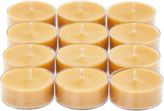 PartyLite Set of 12 Tea Lights Candles, Cedar Patchouli Scent, Aromatherapy Scented Candles Gift Set, Up to 4 to 6 Hours Burn Time - Bloomnest