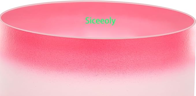 8 inch F Note 432HZ Light Pink Singing Bowl Frosted Quartz Heart Chakra Meditation Sound Healing with Durable Carrying Case Suede Striker O-ring - Bloomnest