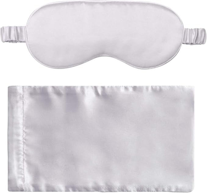 Silk Sleep Mask Light Blocking Luxury 100% Mulberry 19mm Silk Eye Mask Eye Cover Blindfold Ultra Soft Light & Comfy Anti Aging Skin Care with Travel Bag Gift Package - Bloomnest