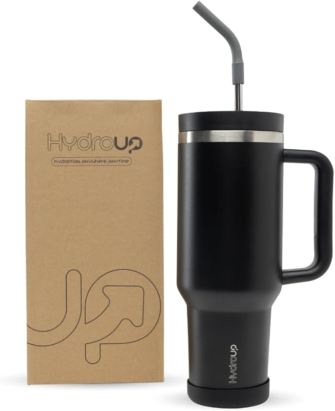40oz Travel Tumbler Cup with Handle, Two-Way Slider Lid, Stainless Steel Straw with Silicone Tip, Vacuum Insulated Water Bottle for Hot & Cold Drinks, Great Gifts for Mom - Bloomnest