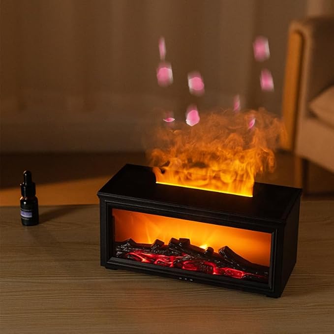280ML Fireplace Diffuser Essential Oils Diffuser Flame Humidifier with 7 Colorful Lights Timer Remote Control for Home Office Bedroom Yoga SPA Hotel - Bloomnest
