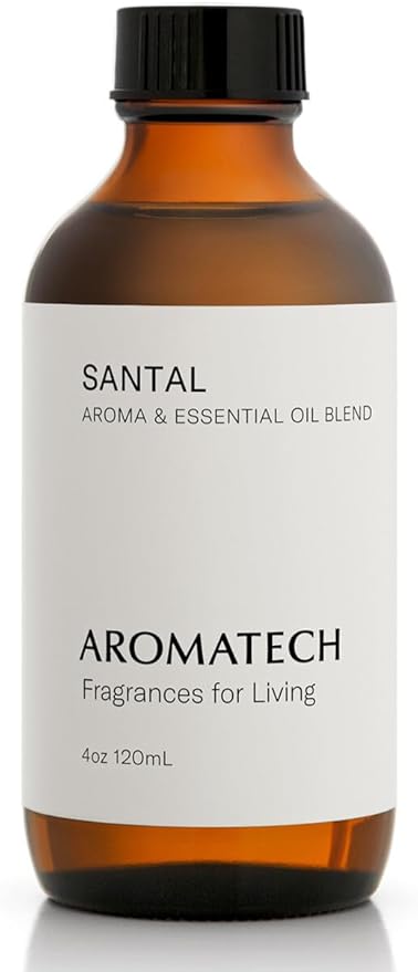 AromaTech Santal Aroma Essential Oil Blend: Luxury Hotel Inspired Aromatherapy with Amber, Vanilla, Cedar & Sandalwood for Ultrasonic Diffusers & Nebulizers - 4 fl oz, 120 mL - Bloomnest