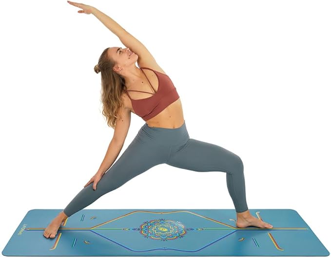 Liforme Travel Yoga mat – Patented Alignment System, Warrior-Like Grip, Non-Slip, Eco-Friendly, Ultra-Lightweight and Sweat Resistant, Made with Natural Rubber