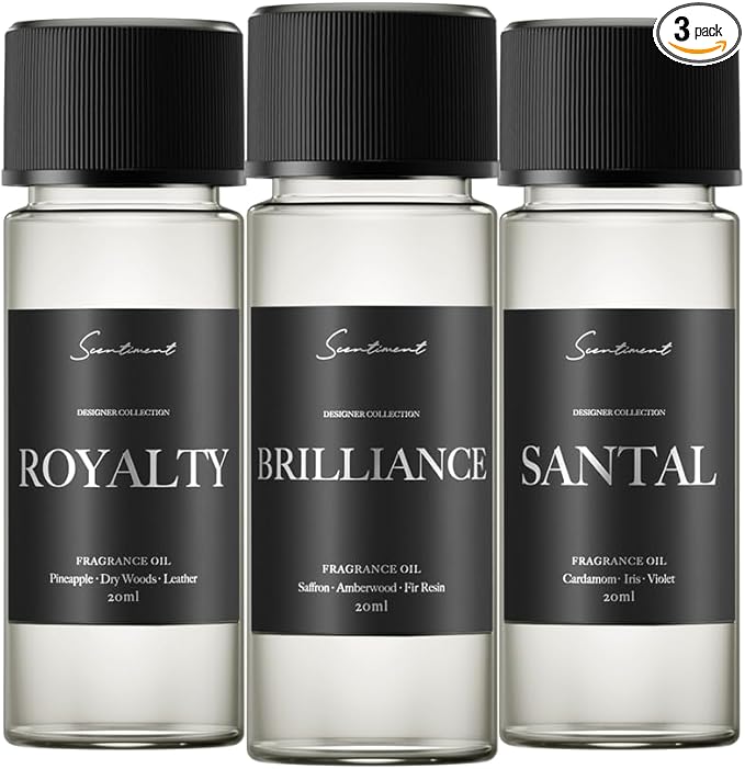 Scentiment Designer Diffuser Oil Discovery Kit – Top 3 Luxury-Inspired Scents | Aromatherapy Fragrance Oils for Home & Office | Long-Lasting & Elegant Scent (3 x 20ml) - Bloomnest