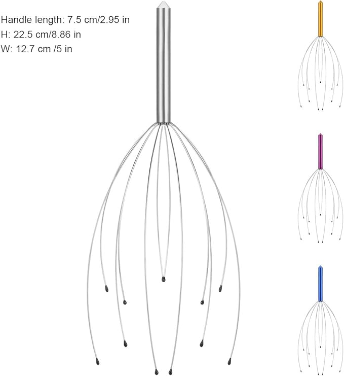 Yeipis 4 Pack Scalp Massagers, Handheld Head Massage Tingler, Scratcher for Deep Relaxation, Hair Stimulation and Stress Relief Christmas Gift Yeipis