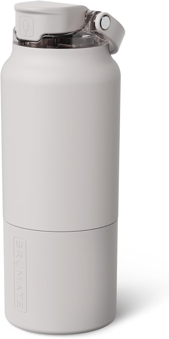 BrüMate Rise 35oz Water Bottle With 100% Leakproof Covered Silicone Straw | Insulated Stainless Steel Water Bottle With Removable Straw | Fast Flow | Soft Sip Silicone Spout | BPA-Free (Dune) Br%C3%BCMate