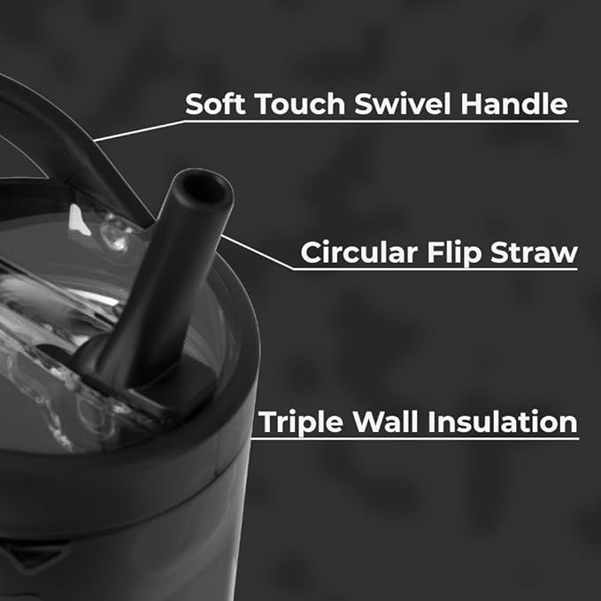 HydroJug Sport - Stainless Steel Tumbler with Straw, Vacuum Insulated, 32oz Leakproof Water Bottle, Ergonomic Design, Reusable, Dishwasher Safe, Rubber Base, Durable for Gym or Outdoors, Black Leopard