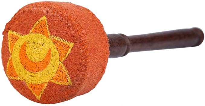 Hard Wood Felted Striker, Handmade Hard Wood Multi-Purpose Tibetan Buddhism Singing Bowl Mallet Striker Stick for Meditation Chakra Healing Prayer and Yoga (Orange) - Bloomnest