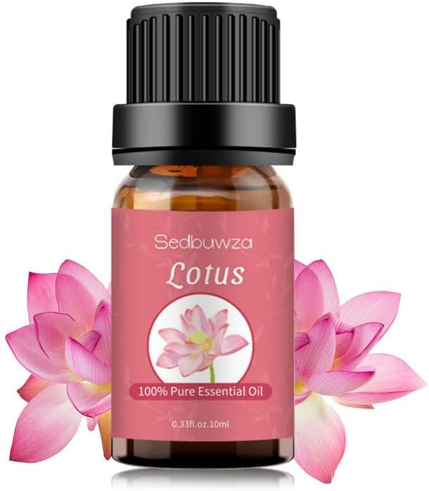 Sedbuwza Lotus Essential Oil, Pure Organic Lotus Fragrance Oil for Diffuser, Humidifier, Soap, Candle, Perfume Sedbuwza