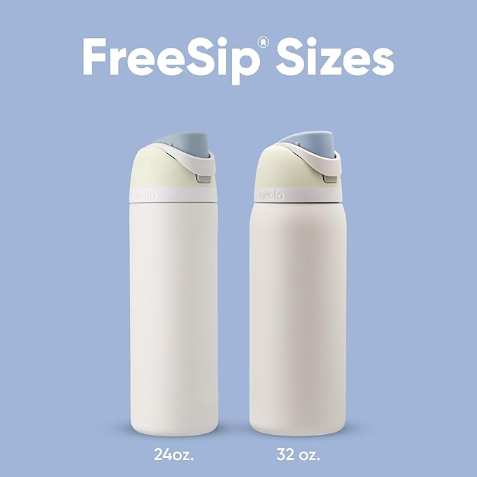 Owala FreeSip Insulated Stainless Steel Water Bottle with Straw for Sports, Travel, and School BPA-Free Sports Water Bottle, 24 oz, Iced Breeze Owala