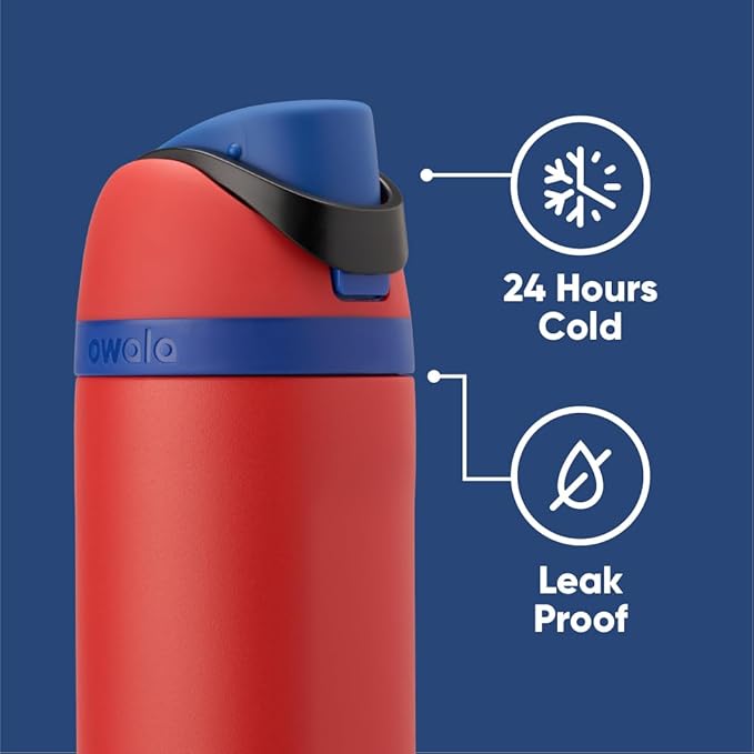Owala Marvel FreeSip Insulated Stainless Steel Water Bottle with Straw for Sports and Travel, BPA-Free Sports Water Bottle, 24 oz, Spiderman | Insulated, with Straw, BPA-Free, Sports Water Bottle Owala