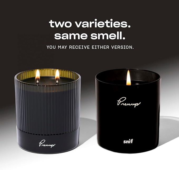 Prenup Luxury Scented Candle by Snif, Musky and Smooth Scent, 50+ Hours, 100% Cotton Fiber Wicks, Soy Wax Blend, Non-Toxic, Vegan, 8.5 oz - Bloomnest