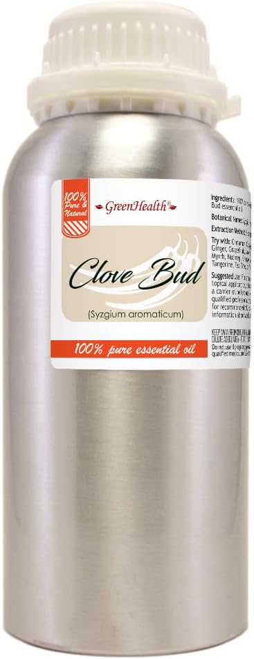 Clove Bud Essential Oil – 16 fl oz (473 ml) Aluminum Bottle w/Plug Cap – 100% Pure Essential Oil – GreenHealth - Bloomnest
