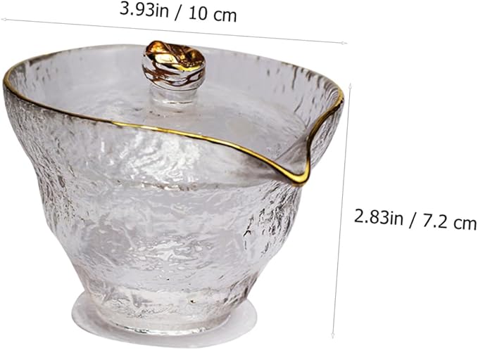 Handcrafted Glass Tea Distributor Teacup with Gold Rim for Home Use Drinking Tea Dispenser and Daily Beverage Enjoyment - Bloomnest