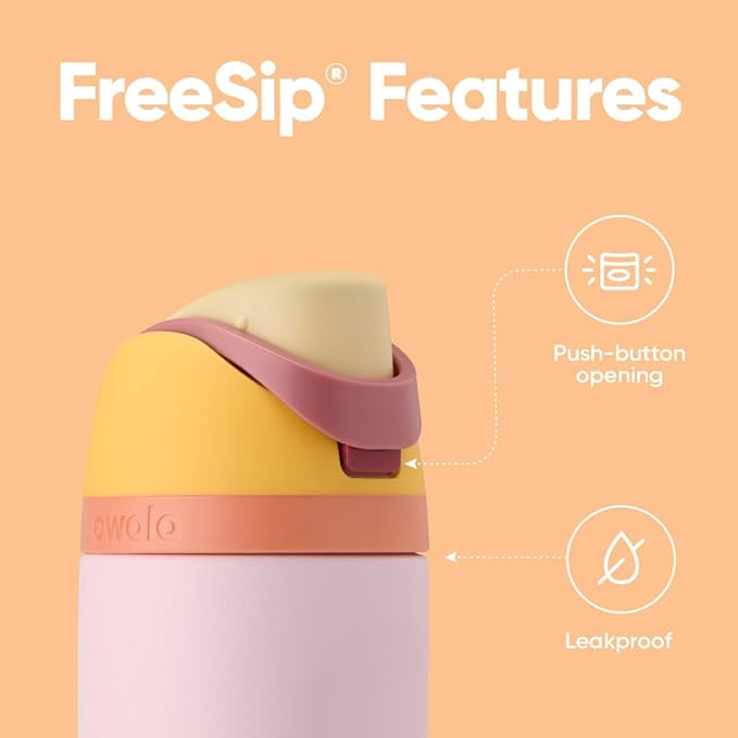 Owala FreeSip Insulated Stainless Steel Water Bottle with Straw for Sports and Travel, BPA-Free, 24 Ounce, Candy Store Owala