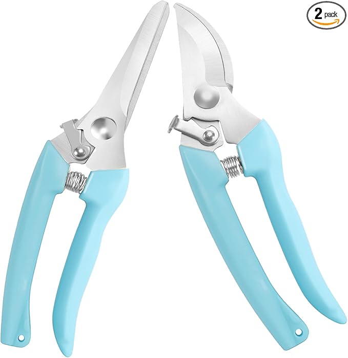 Premium Garden Shears, Pruning Scissors Gardening Tools, Pruners For Flower, Bushes, Rose And Fruit Tree, Use For Florist, Yard And Orchard the Plant Clippers, Sharp White Steel Anvil Snips - Bloomnest