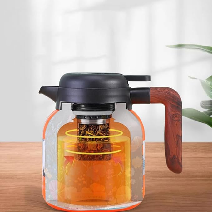 Vintage Floral Teapot with Built In Infuser, 2025 New Stainless Steel Thermal Teapot 1000ml Large Capacity to Meet Daily Needs (Pattern05)