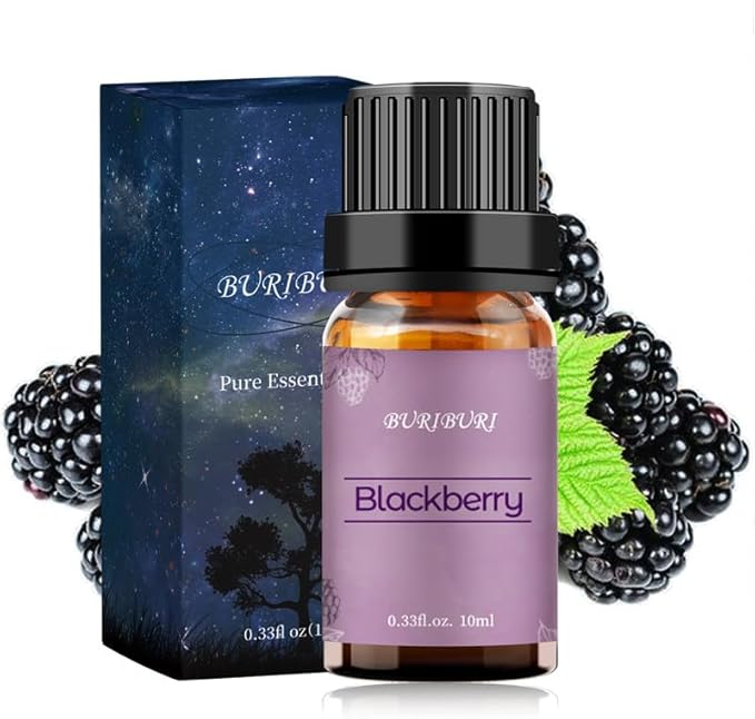 BURIBURI BlackBerry Essential Oil 10ml Premium Grade Scented Oil BlackBerry Fragrance Oil for Diffusers, Massage, Candle Making Soap Making BURIBURI
