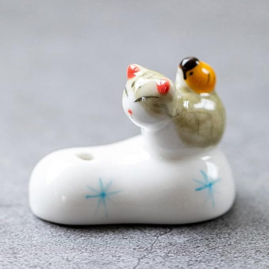 Ceramic Cat Multifunctional Incense Holder Chopstick Rack Ornaments Incense Stick DIY Home Decoration (3) - Bloomnest