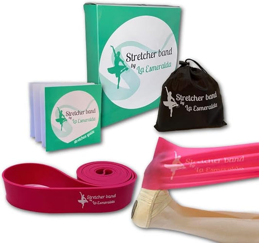 La Esmeralda Stretch Bands Set of 2 for Ballet, Dancers, Gymnastics .Resistance Bands to Improve Flexibility, Splitting and Strenght. 3 Colors, Gift Box, Instruction Booklet, Carry Bag Including. - Bloomnest