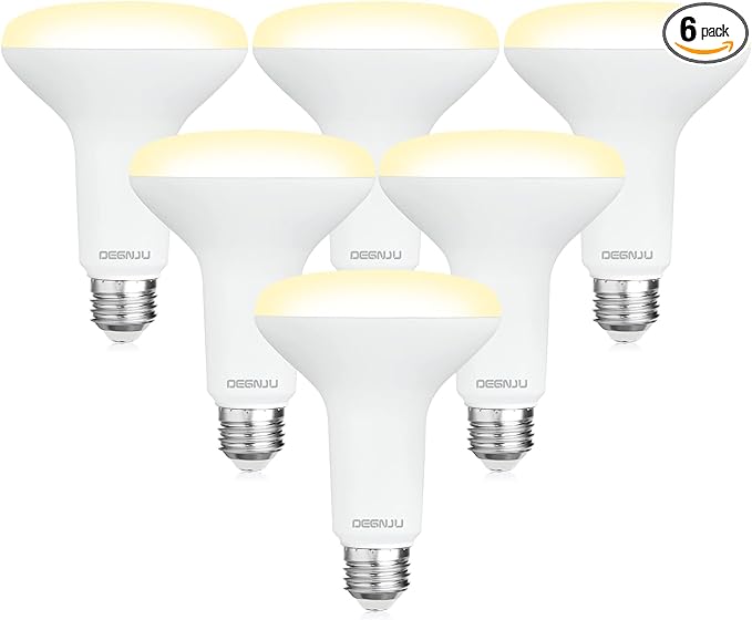 BR30 LED Bulb, Dimmable Flood Lights Indoor CRI80 7W Equivalent 65W 2700K Soft White 650 Lumens, 15000 Lifetime Hours Recessed Light Bulbs, Interior E26 Base LED Can Light Bulbs, 6 Pack - Bloomnest