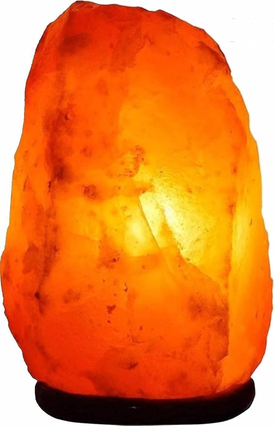 Dimmable Salt Lamp, Natural Himalayan Crystal Rock Salt Lamp Pink Light, Hand Crafted Wooden Base Direct from Foothills of The Himalayas Home Decor, Night Light & Gifts - Bloomnest