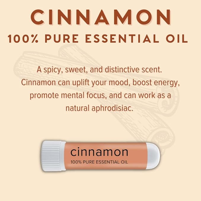 MOXE Cinnamon Essential Oil Nasal Inhaler, Therapeutic No-Mess Aromatherapy, 100% Pure and Undiluted, Stimulates Focus & Concentration, Relieves Tension, Uplifting & Relaxing Sensations, Made in USA - Bloomnest