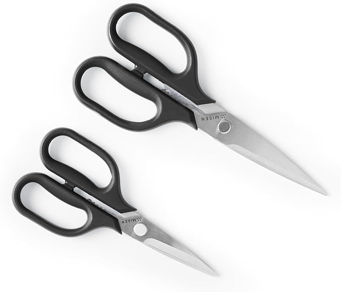 Misen Heavy Duty Kitchen Shears - Comfortable Ambidextrous Scissors for Meat, Poultry, Herbs & More - Easy to Clean - German Stainless Steel - Black - Bloomnest