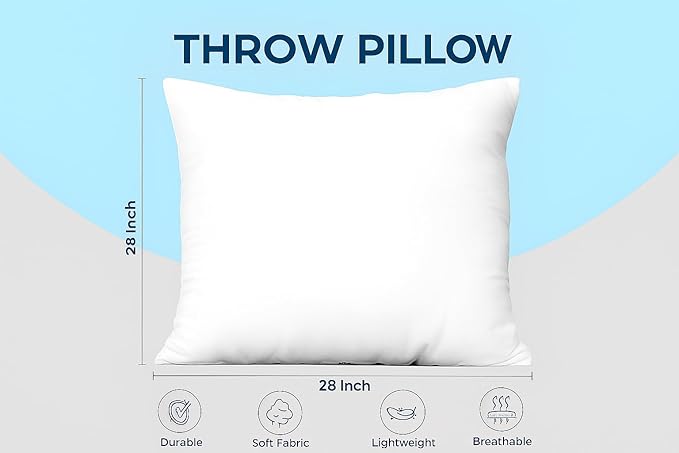 Utopia Bedding Throw Pillows Insert (Pack of 4, White) - 28 x 28 Inches Bed and Couch Pillows - Indoor Decorative Pillow - Bloomnest