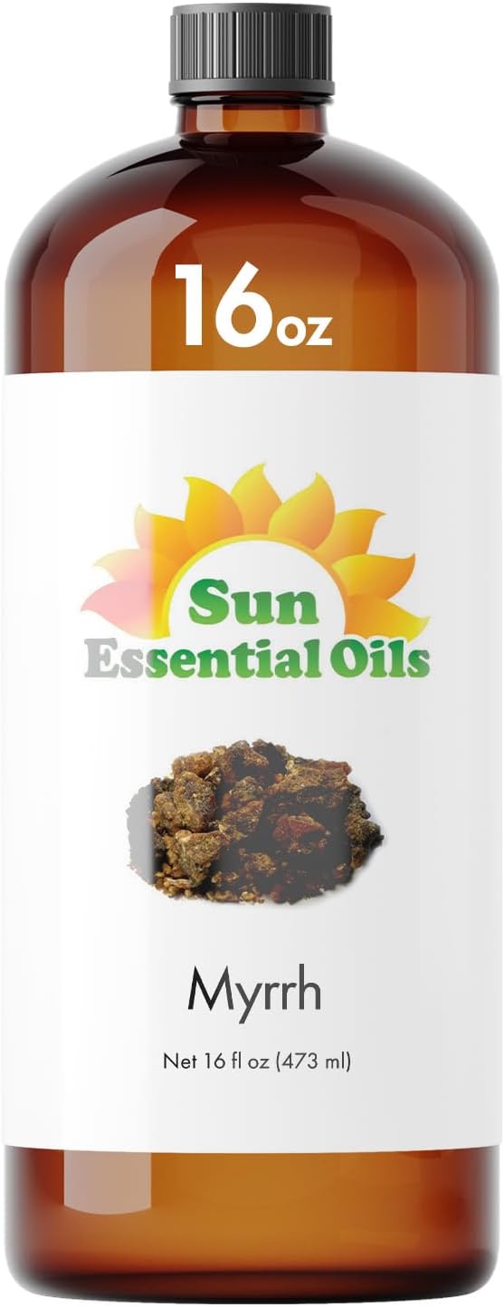 Sun Essential Oils - 16 oz Myhrr Essential Oil for Diffuser, Skin, Face, Hair & Aromatherapy Massage, Fragrance for Candle, Soap, Lotion & Shampoo Making at Home - Bloomnest