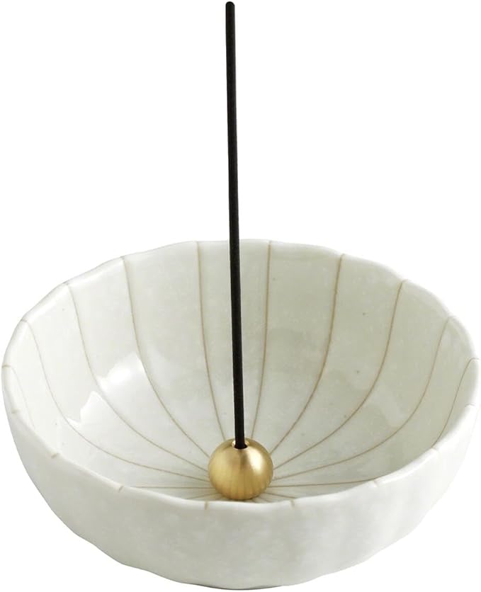 Asayu Japan Low Smoke Incense Gift Set with Incense Holder and Brass Stand, Premium Japan Set (Sakura & Green Tea) Incense Sticks with White Lotus Incense Holder - Bloomnest