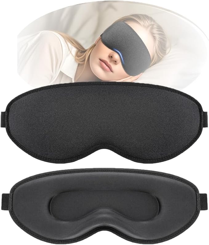 Sleep Mask for Side Sleeper, 3D Contoured Blackout Sleeping Mask,Breathable Sleep Masks for Women Men,Eye Masks for Sleep,Adjustable Eye Cover Blindfold with lash Extensions for Trave,Nap,Night Work - Bloomnest