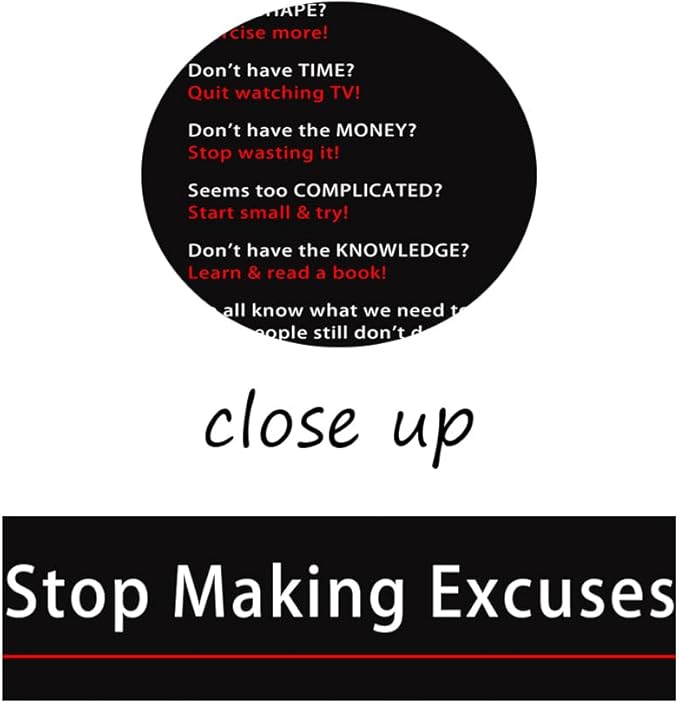Motivational Stop Making Excuses Team Poster Inspirational Canvas Wall Art Inspiring Picture Prints Painting Artwork for Office Living Room Home Wall Decor Wood Framed Ready to Hang[24''W x 36''H] - Bloomnest