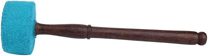 Hard Wood Felted Striker, Handmade Hard Wood Multi-purpose Tibetan Buddhism Singing Bowl Mallet Striker Stick for Meditation Chakra Healing Prayer and Yoga (Light blue) - Bloomnest
