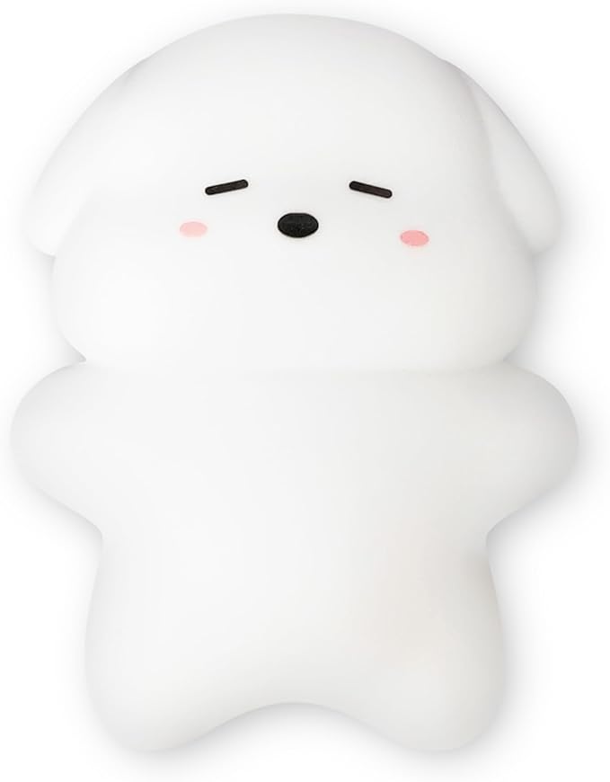 Night Light for Kids, Rechargeable Dimmable Silicone LED Nightlight with 7 Colors, Baby Nursery Night Lamp, Touch Squishy Lamp, Cute Gifts for Girls, Boys, Toddler Room Decor, Lying Dog - Bloomnest