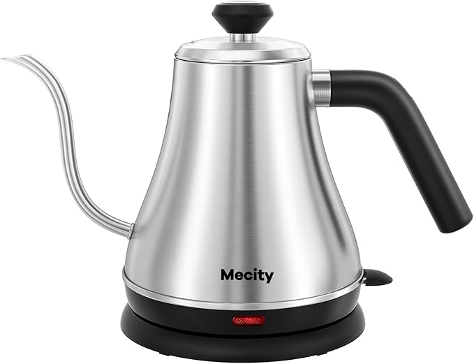 Mecity Electric Kettle Gooseneck Water Kettle Stainless Steel Tea Kettle Water Boiler Fast Heating, Auto Shut Off, 27 fl oz, 1000W, Stainless Steel - Bloomnest