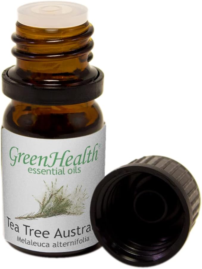 Tea Tree Essential Oil (Australia) - 100% Pure & Natural - 5 ml Amber Glass Bottle w/Euro Dropper - GreenHealth Greenals
