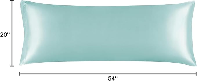 BEDELITE Satin Body Pillow Cover, Super Soft and Cooling Body Pillow Pillowcase for Hair and Skin, Breathable Silky Full Long Pillowcase Cover(20"x54", Blue Grey) - Bloomnest